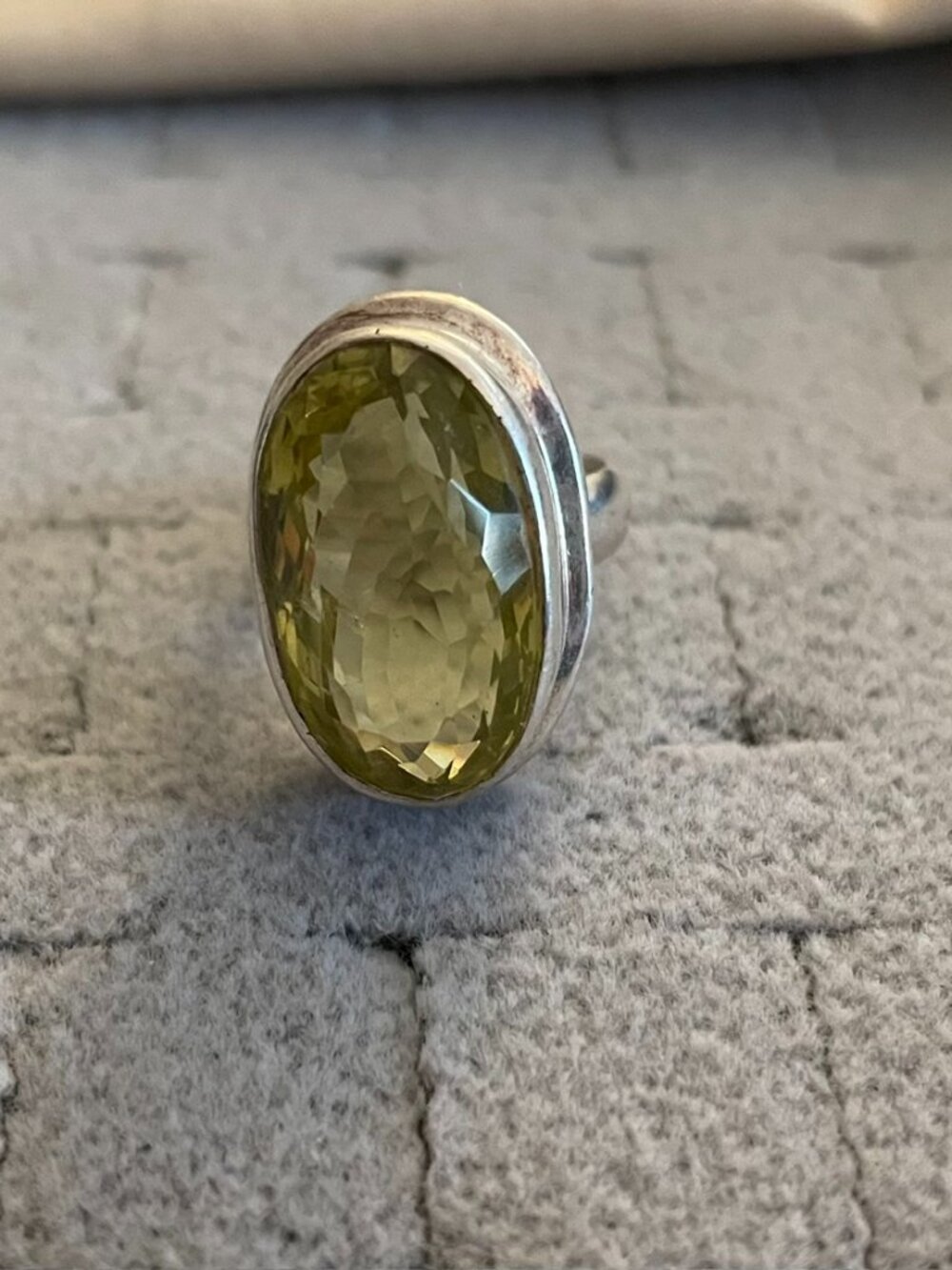 NEW Sterling Silver Citrine Ring Size 6 Statement Modern 9 grams Optimism Joy